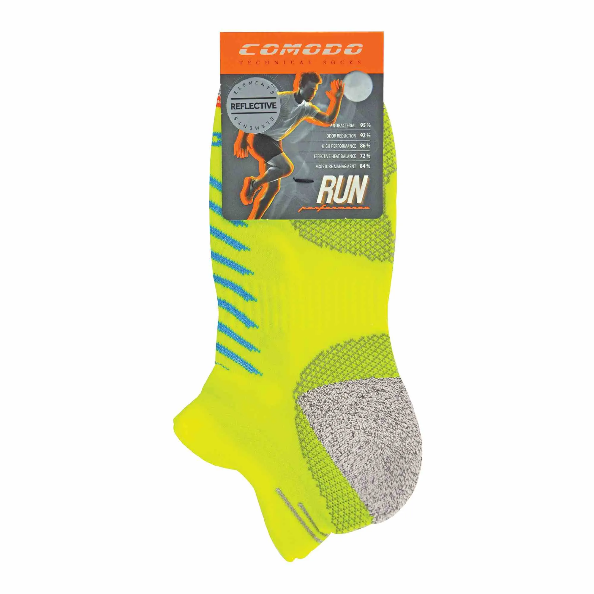 1 Pack Hi Viz Reflective Coolmax Running Socks for Summer