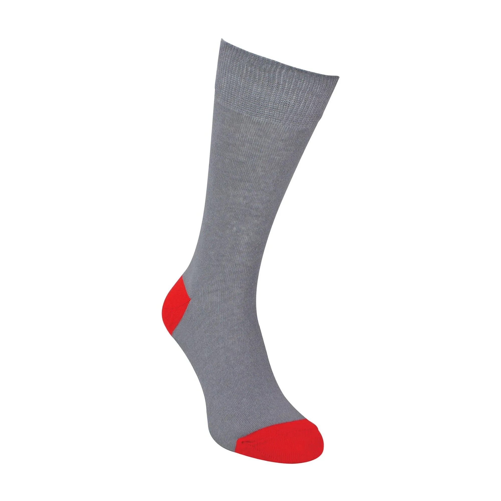 12 Pack Mens Soft Breathable Cotton Bulk Buy Contrast Heel & Toe Socks