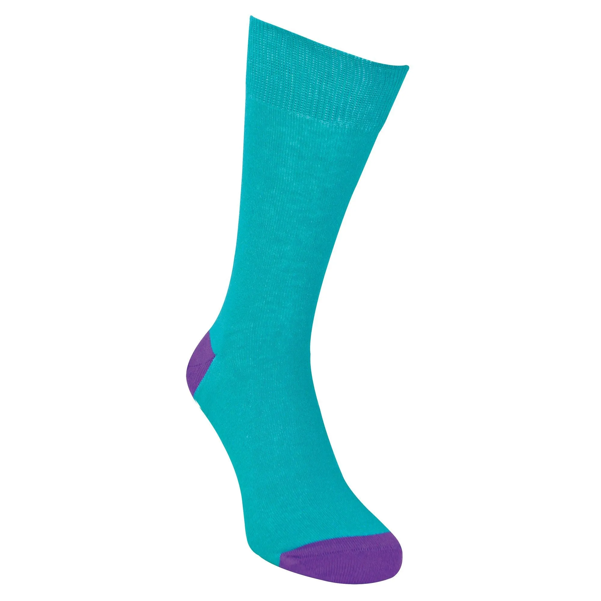 12 Pack Mens Soft Breathable Cotton Bulk Buy Contrast Heel & Toe Socks