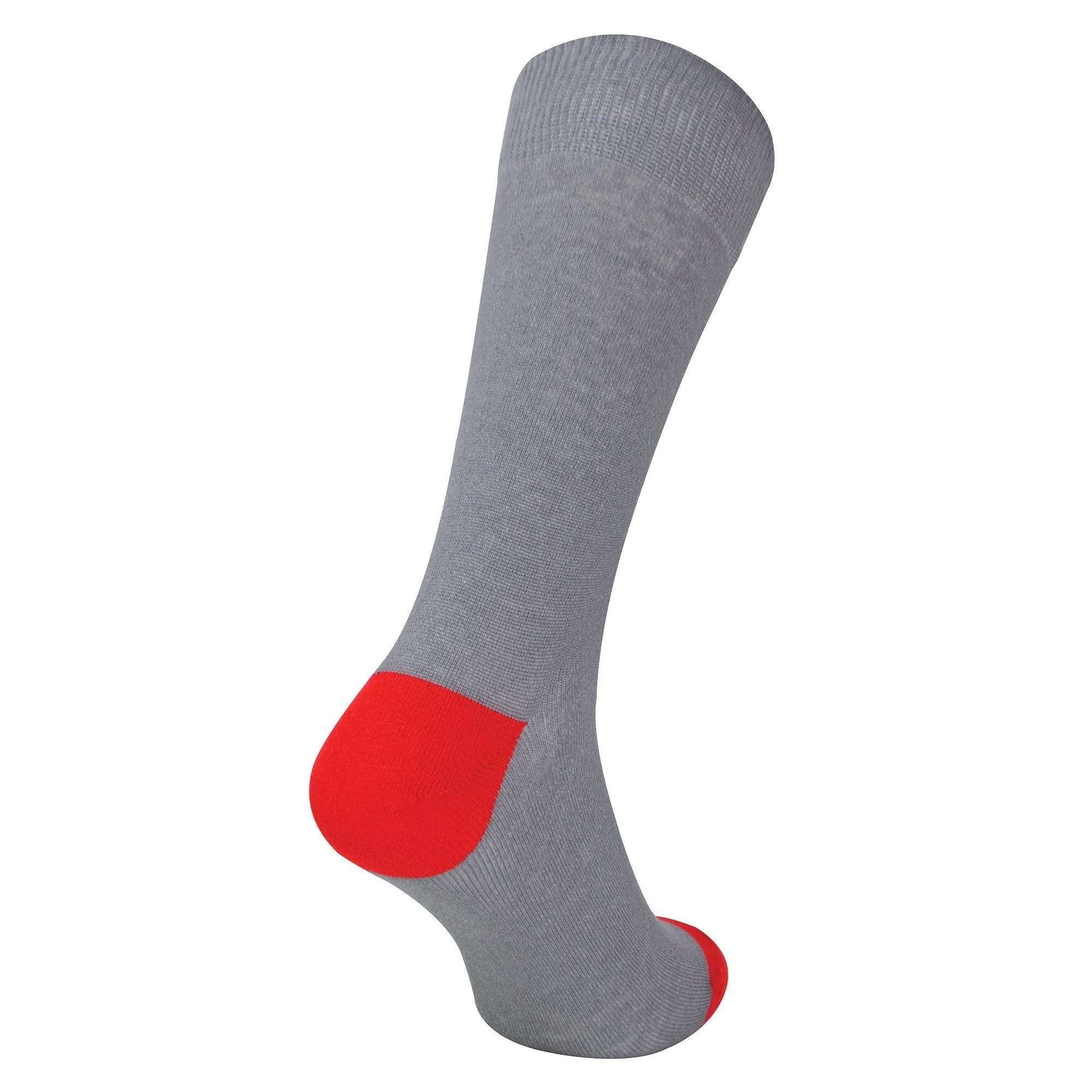 12 Pack Mens Soft Breathable Cotton Bulk Buy Contrast Heel & Toe Socks