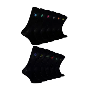 12 Pack Mens Value Breathable Bamboo Embriodered Dress Socks