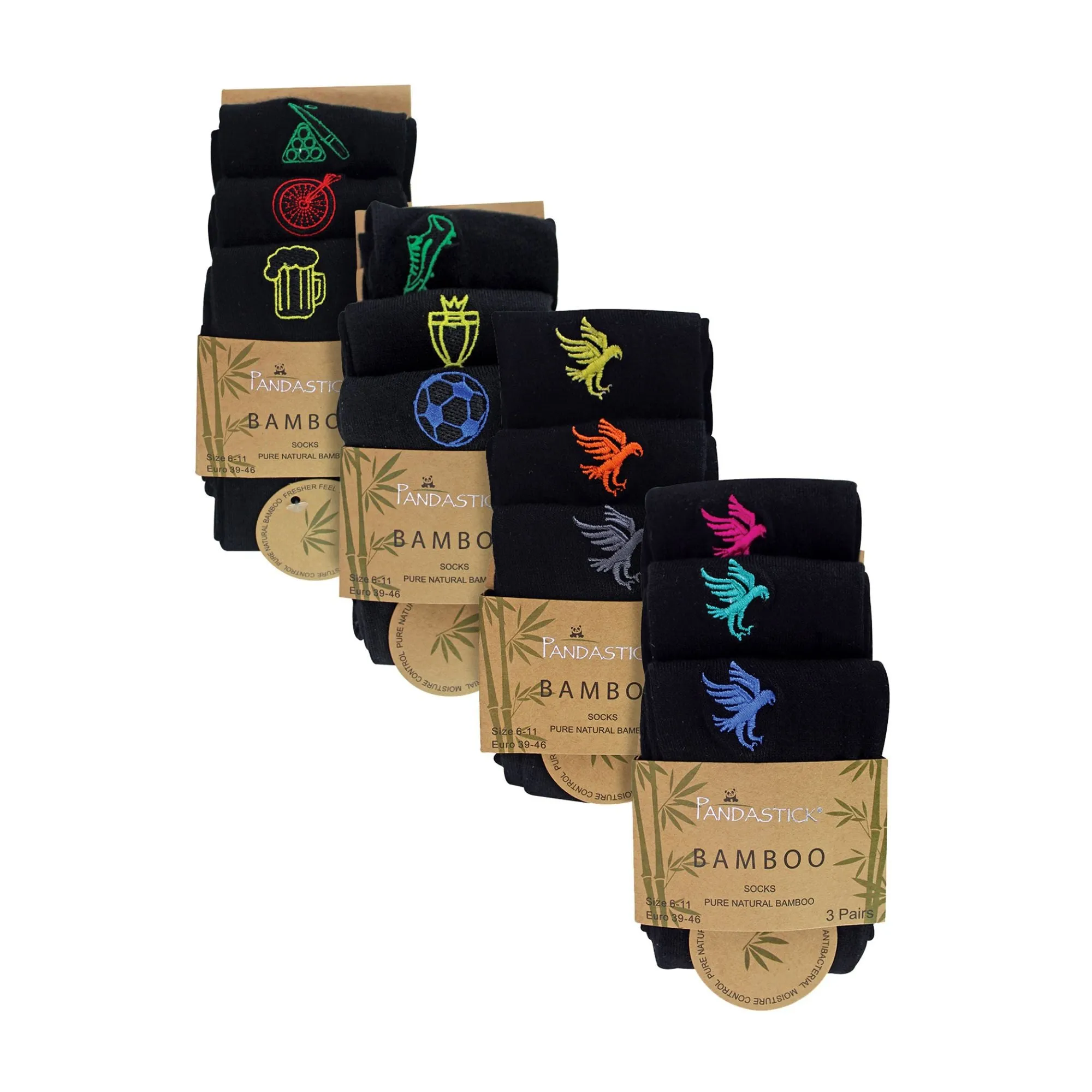 12 Pack Mens Value Breathable Bamboo Embriodered Dress Socks