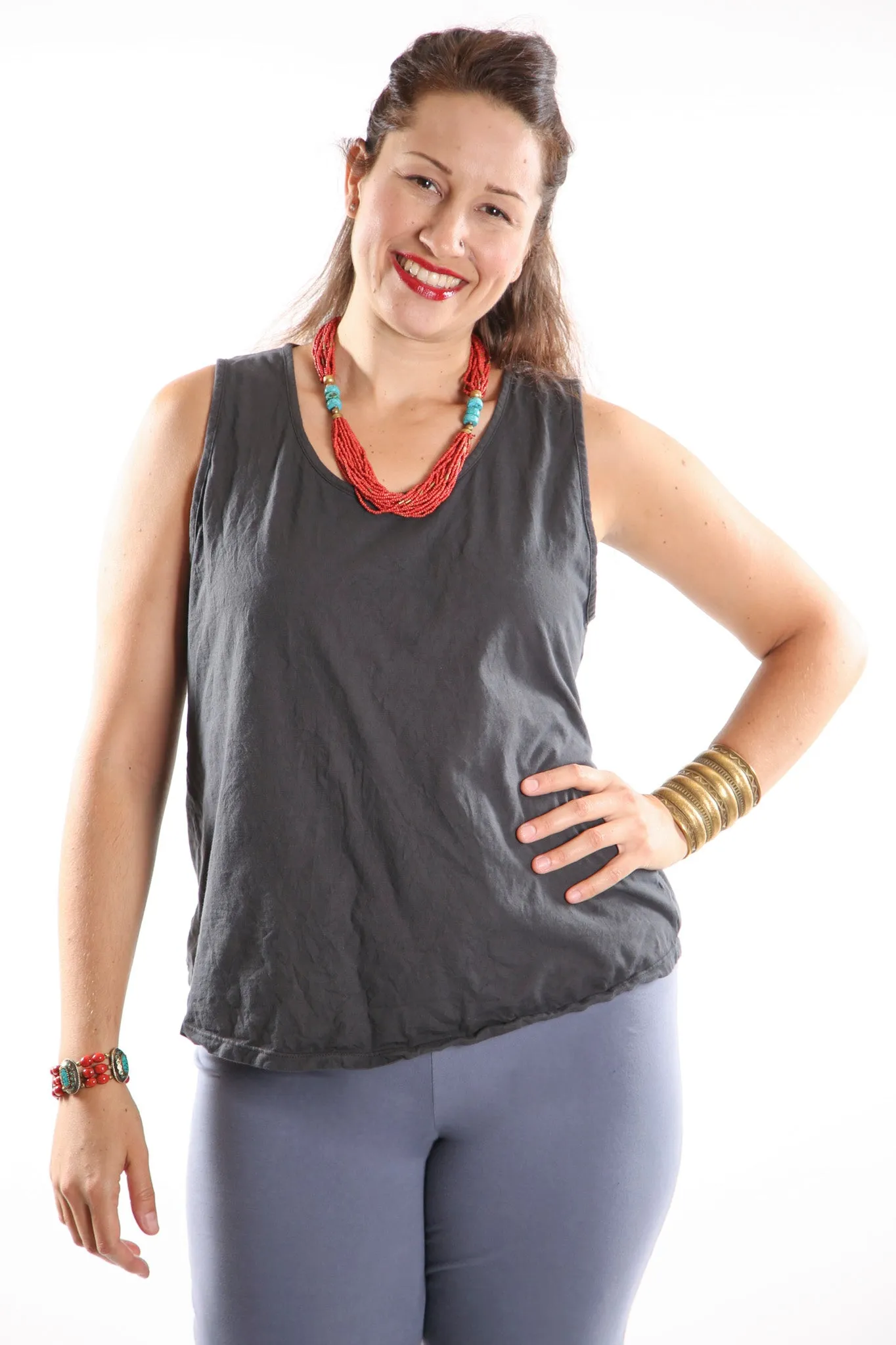 1212-OJ Tank-Soft Black-U