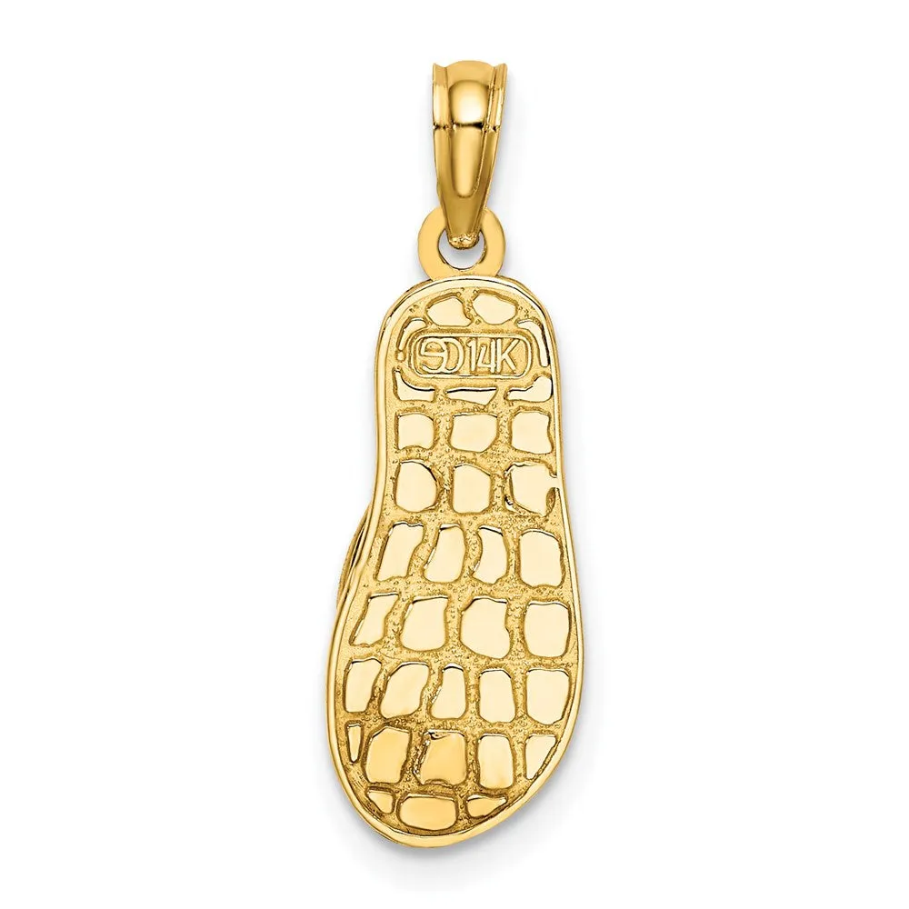 14K 3D Enamel Anchor On Stripe Flip-Flop Charm