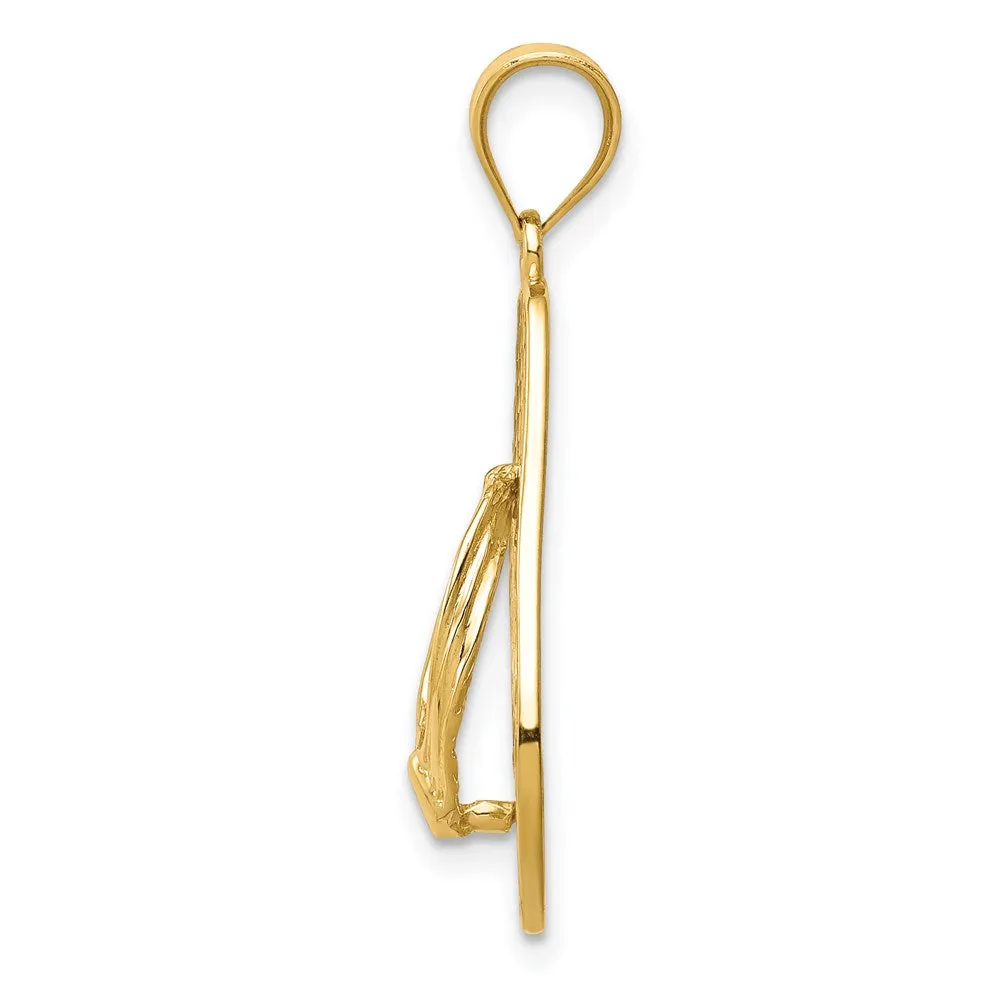 14k Mesh Flip flop Pendant