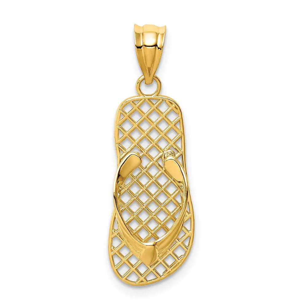 14k Mesh Flip flop Pendant