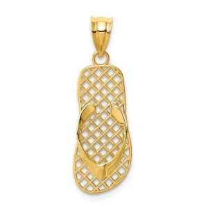 14k Mesh Flip flop Pendant