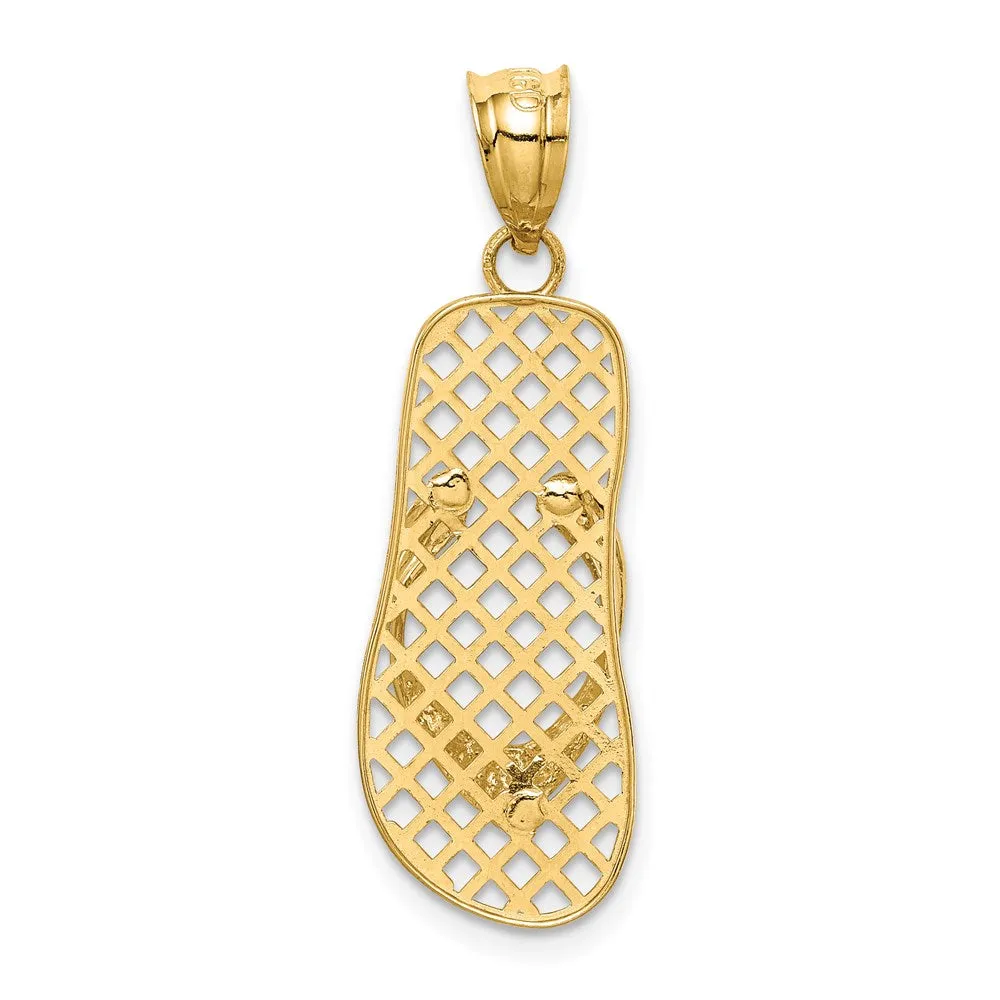 14k Mesh Flip flop Pendant