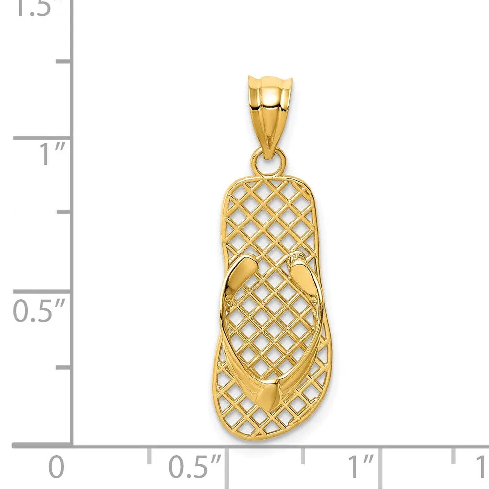 14k Mesh Flip flop Pendant
