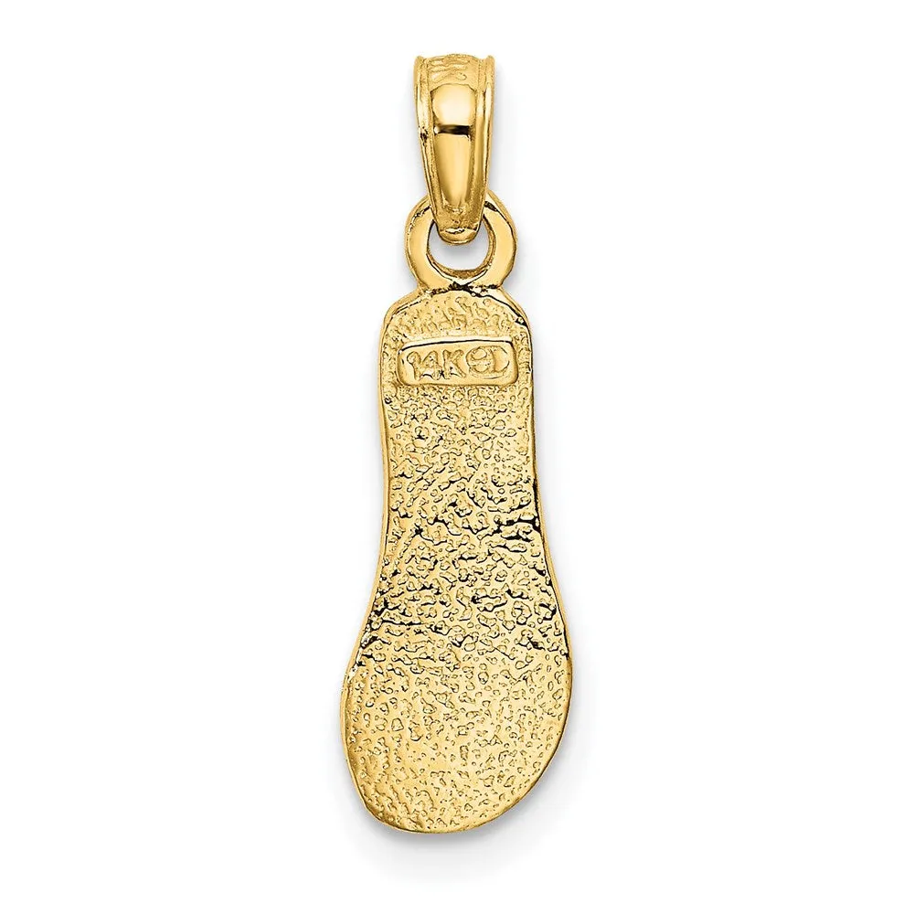 14K Single Polished Strap Flip-Flop Charm
