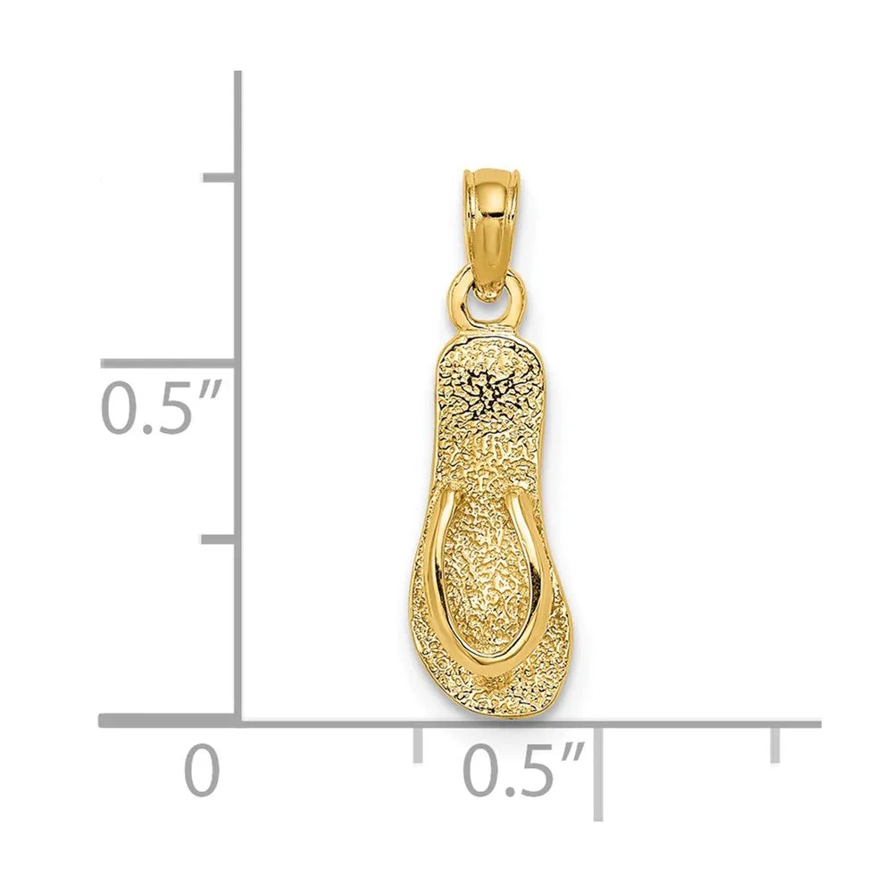 14K Single Polished Strap Flip-Flop Charm