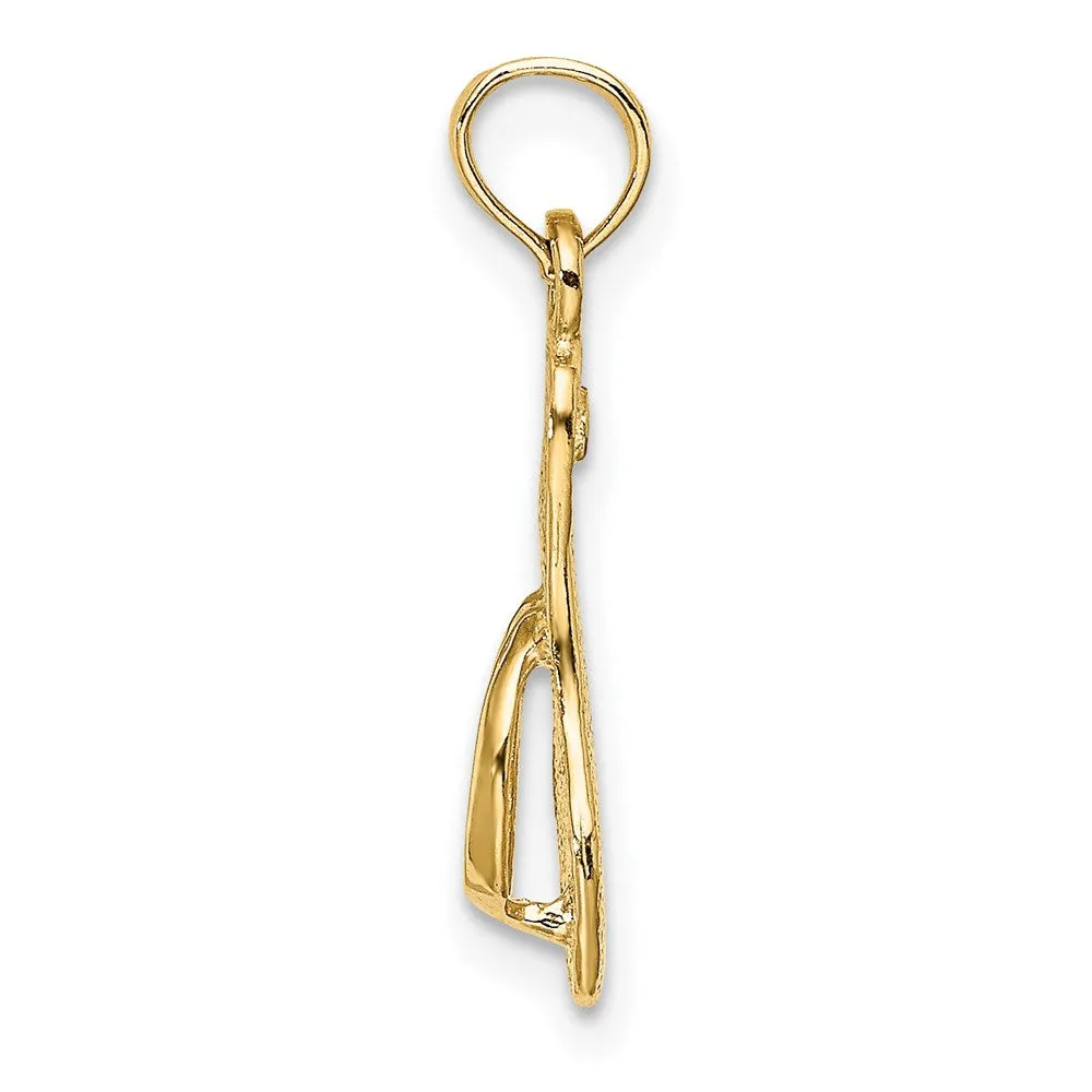 14K Single Polished Strap Flip-Flop Charm