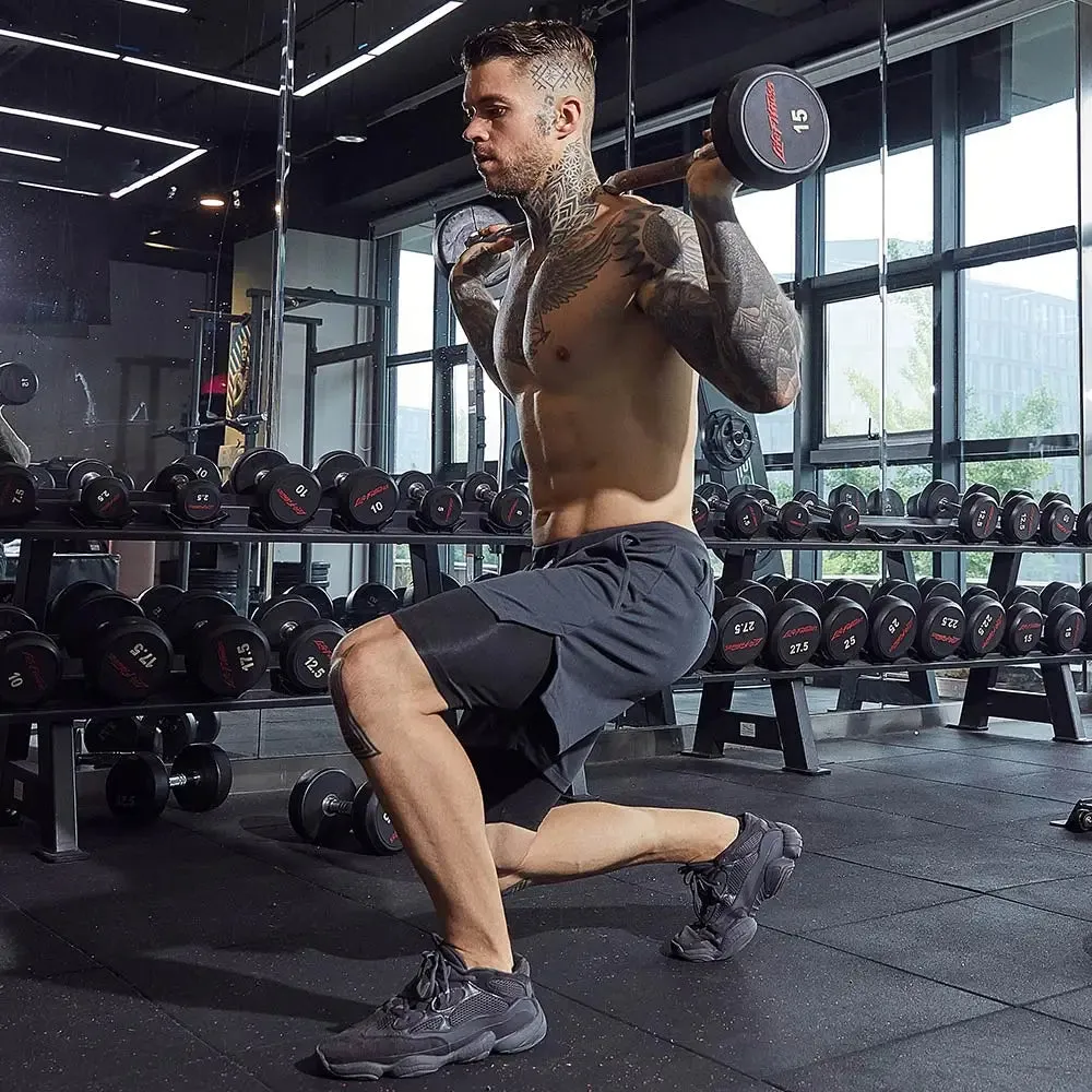 2pc-Earphone-Ring through-mens built-in pocket sweat-gym Fitness shorts