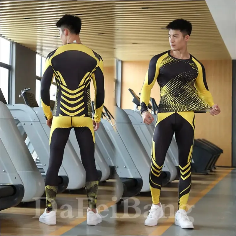 3 pcs set men workout sports suit gym fitness compression clothes running jogging sport wear