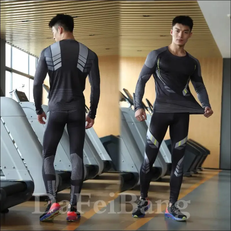 3 pcs set men workout sports suit gym fitness compression clothes running jogging sport wear