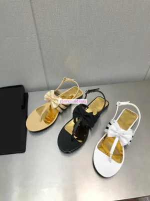 3cm flip flops slippers bow sandals fashion shoes women black white 35-41 high quality