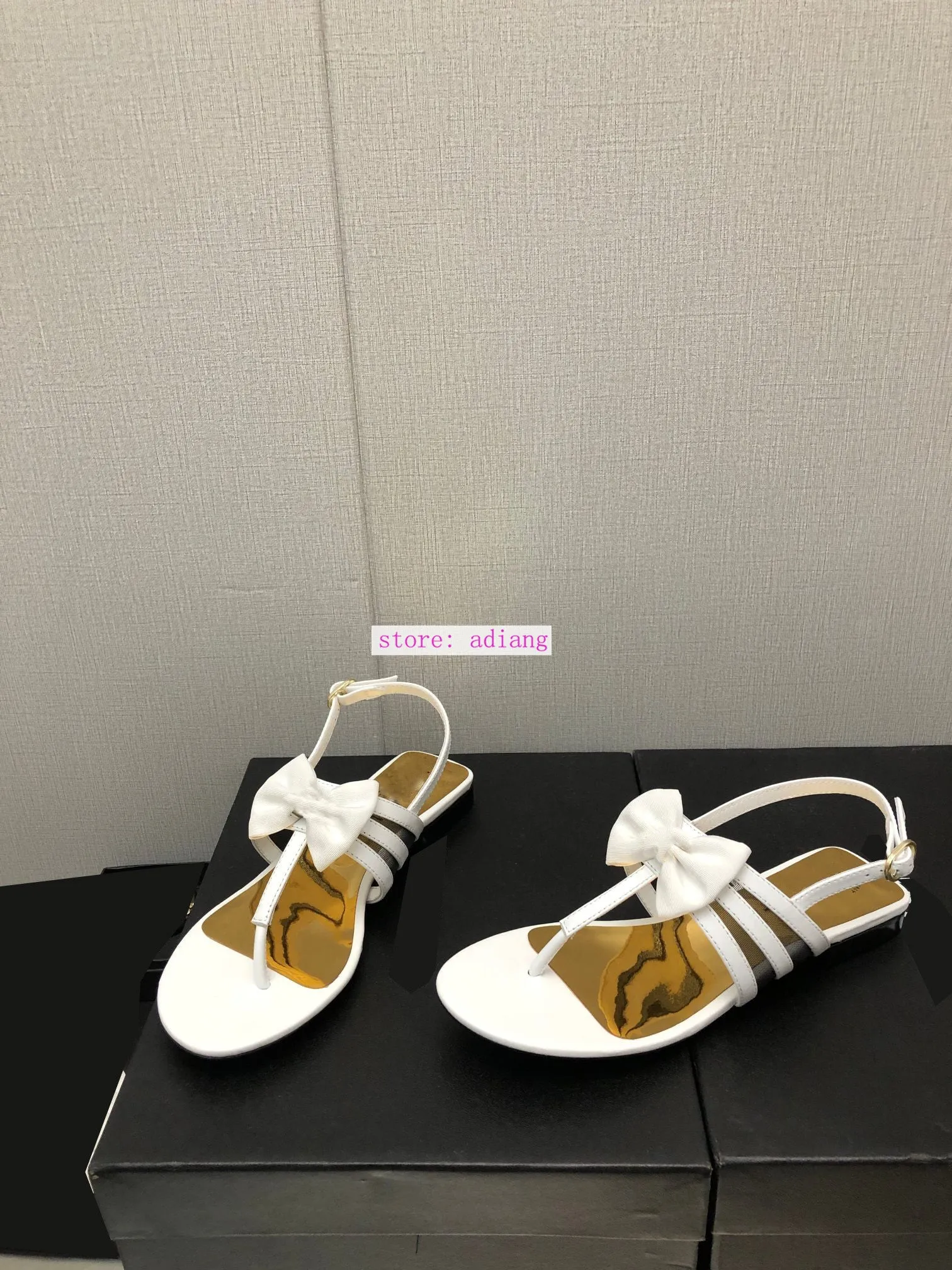 3cm flip flops slippers bow sandals fashion shoes women black white 35-41 high quality