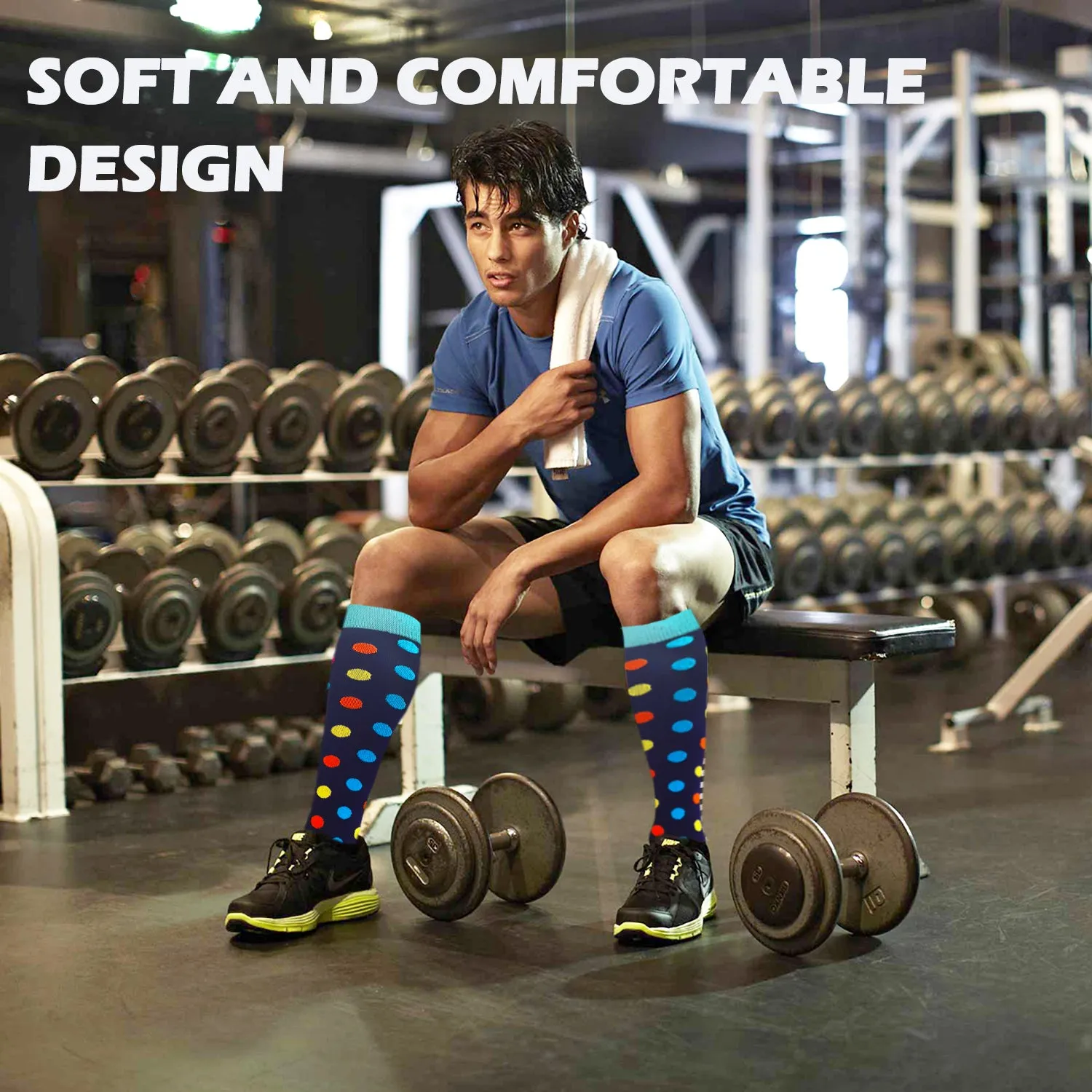4-Pairs Cute Compression Socks for Man and Woman (20-30 mmHG）| ACTINPUT