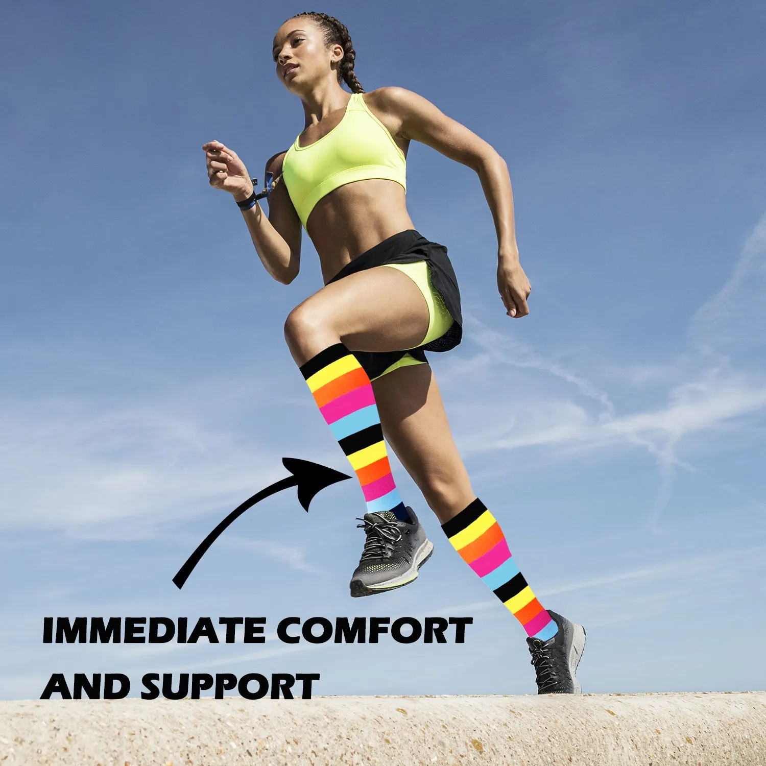 4-Pairs Cute Compression Socks for Man and Woman (20-30 mmHG）| ACTINPUT