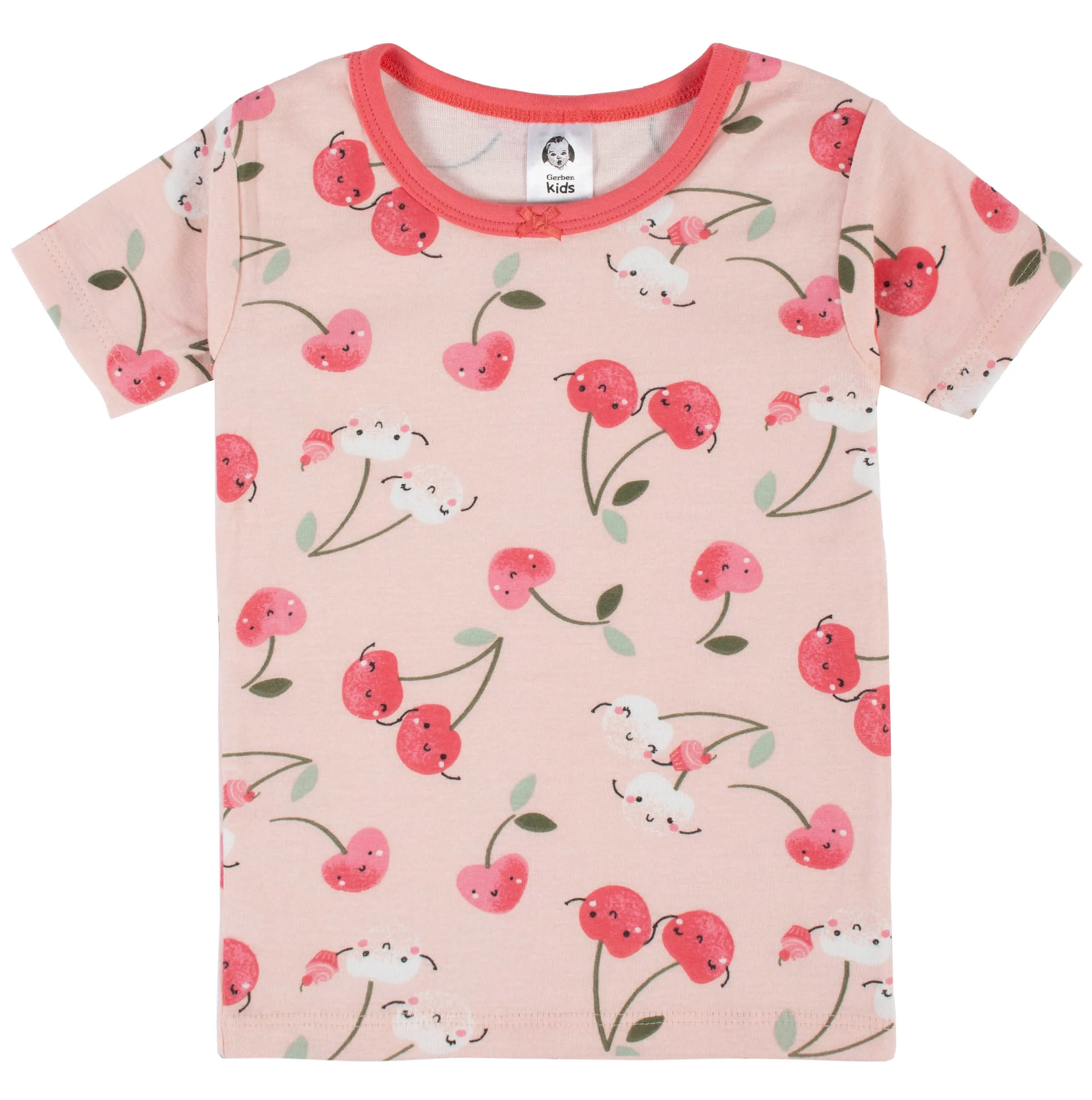 4-Piece Infant & Toddler Girls Cherry Kisses Snug Fit Cotton Pajamas