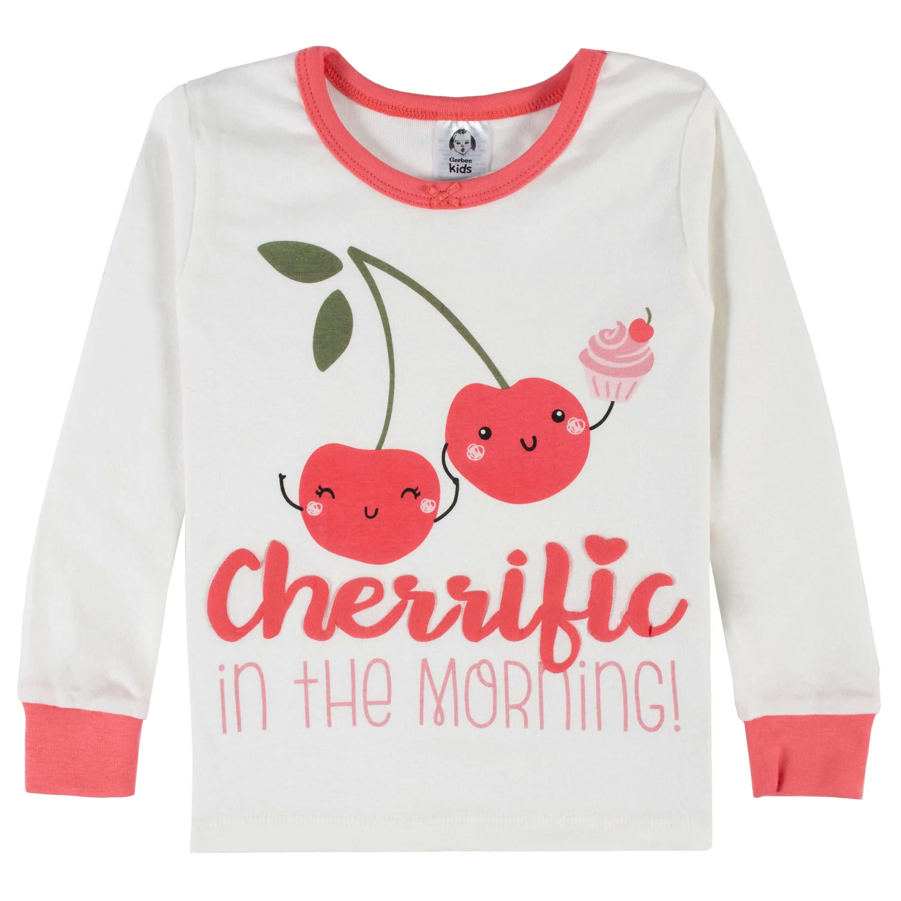 4-Piece Infant & Toddler Girls Cherry Kisses Snug Fit Cotton Pajamas