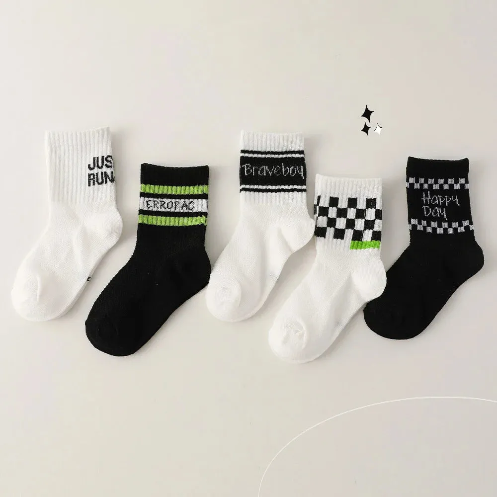 5 Pairs/Lot High Elastic Breathable Baby Socks