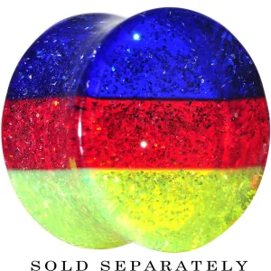 5/8 Green Red Blue Acrylic Vibrant Glitter Saddle Plug