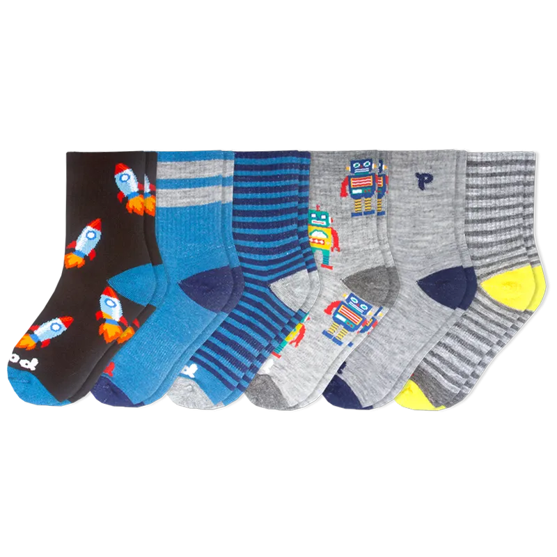 6 Pack - Kids' Crew Pacas Socks