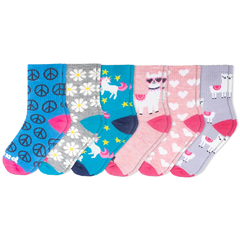 6 Pack - Kids' Crew Pacas Socks