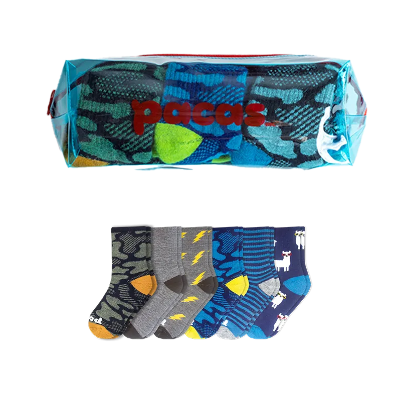 6 Pack - Kids' Crew Pacas Socks