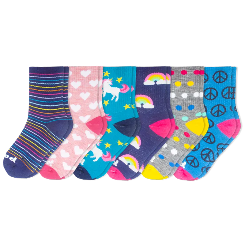 6 Pack - Kids' Crew Pacas Socks