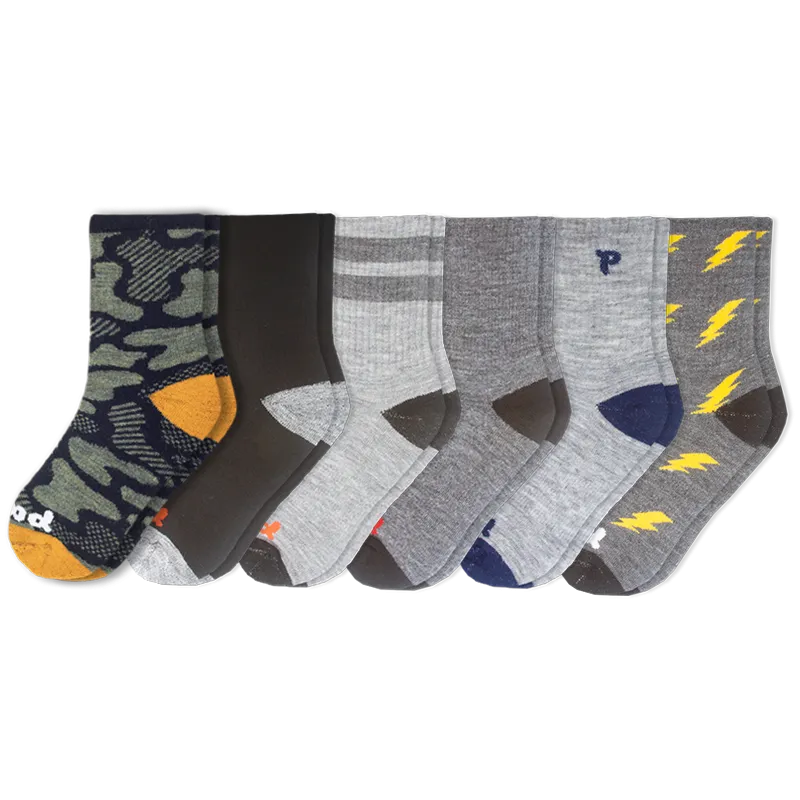 6 Pack - Kids' Crew Pacas Socks
