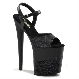 8 Inch Heel FLAMINGO-809-2G Black Glitter