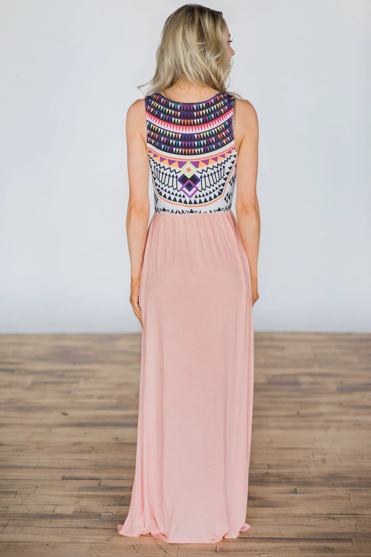 A Night in Paradise Peach Maxi Dress