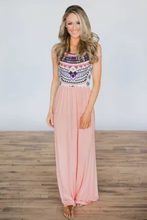 A Night in Paradise Peach Maxi Dress