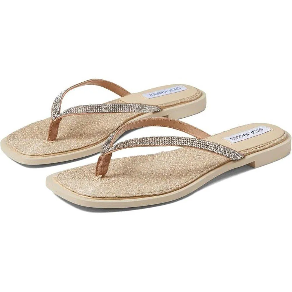 Abela Rhinestone Flat Thongs