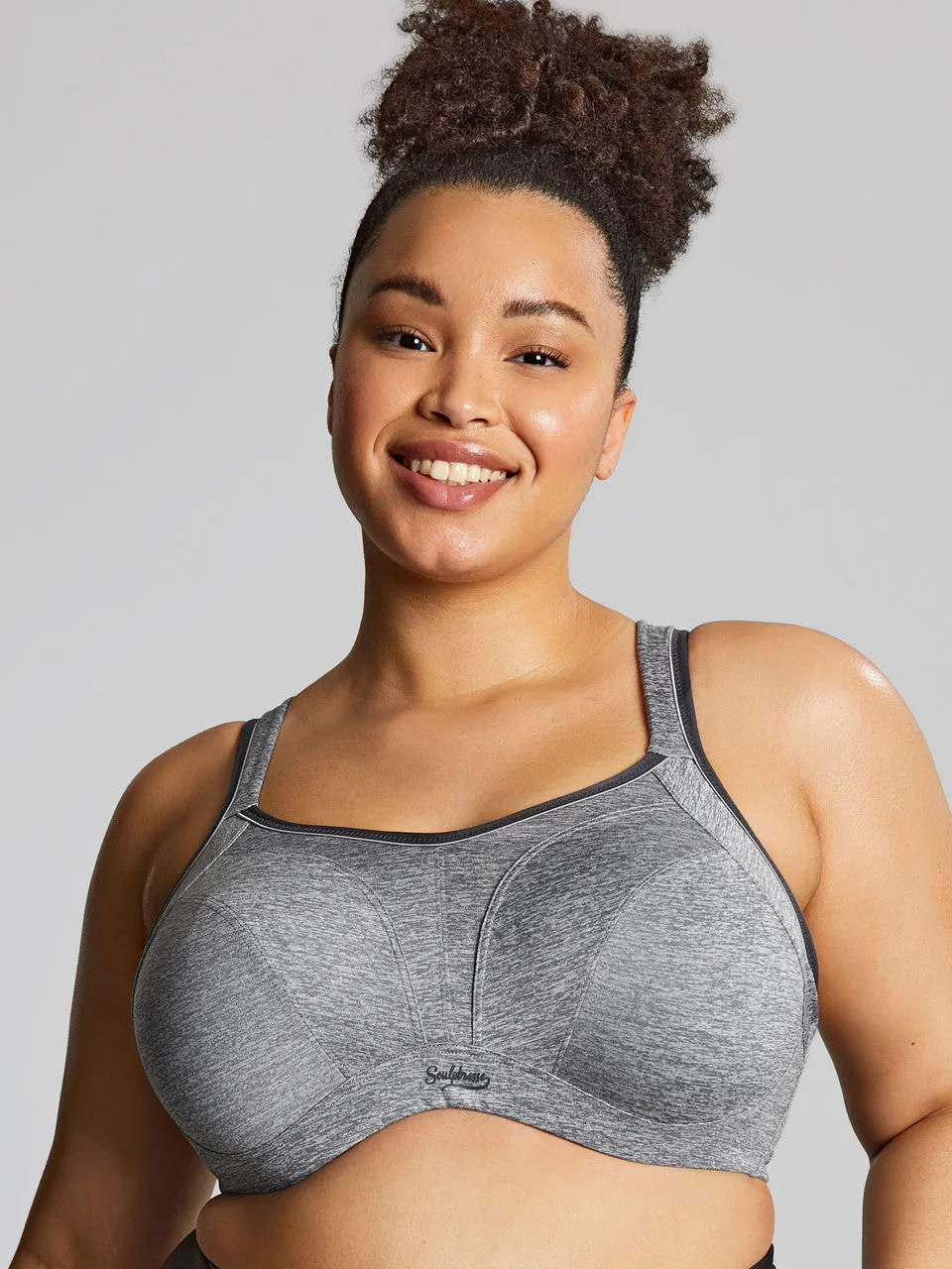Activate Wired Non Padded Sports Bra In Charcoal Marl - Sculptresse