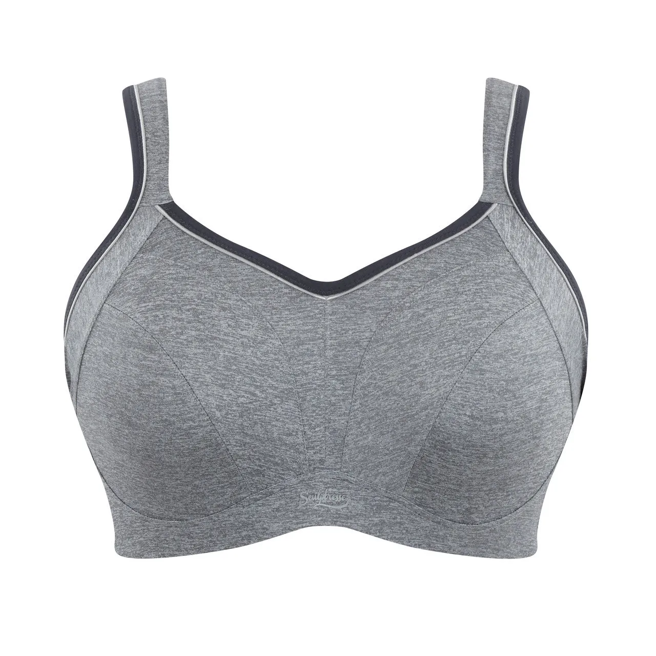 Activate Wired Non Padded Sports Bra In Charcoal Marl - Sculptresse