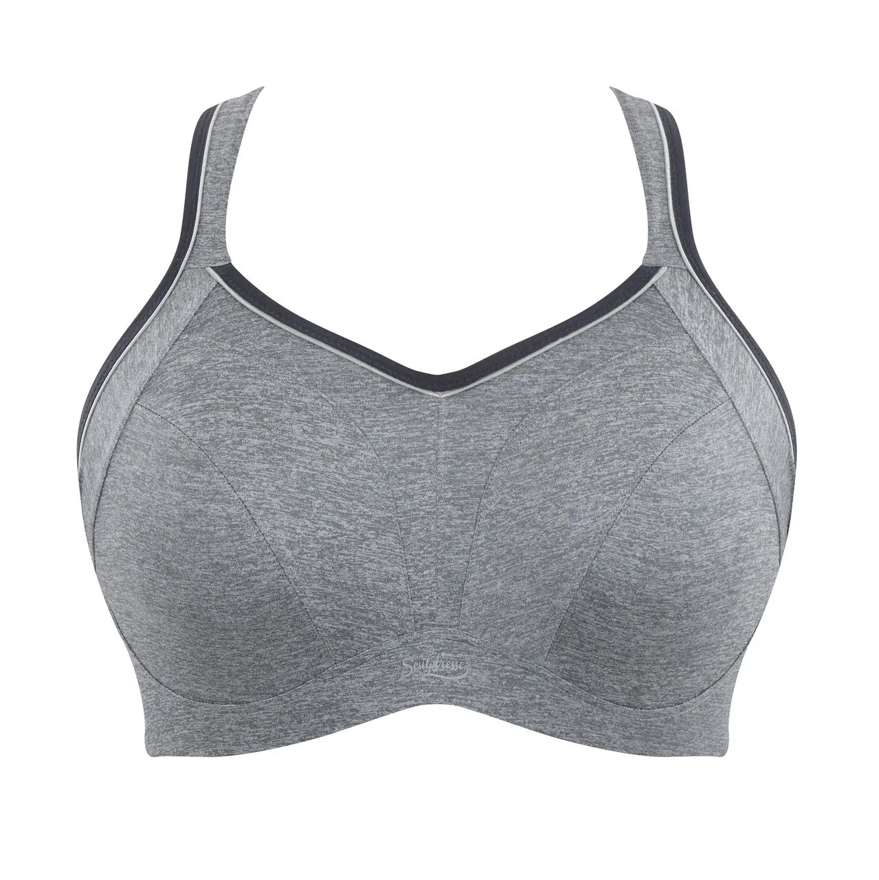 Activate Wired Non Padded Sports Bra In Charcoal Marl - Sculptresse