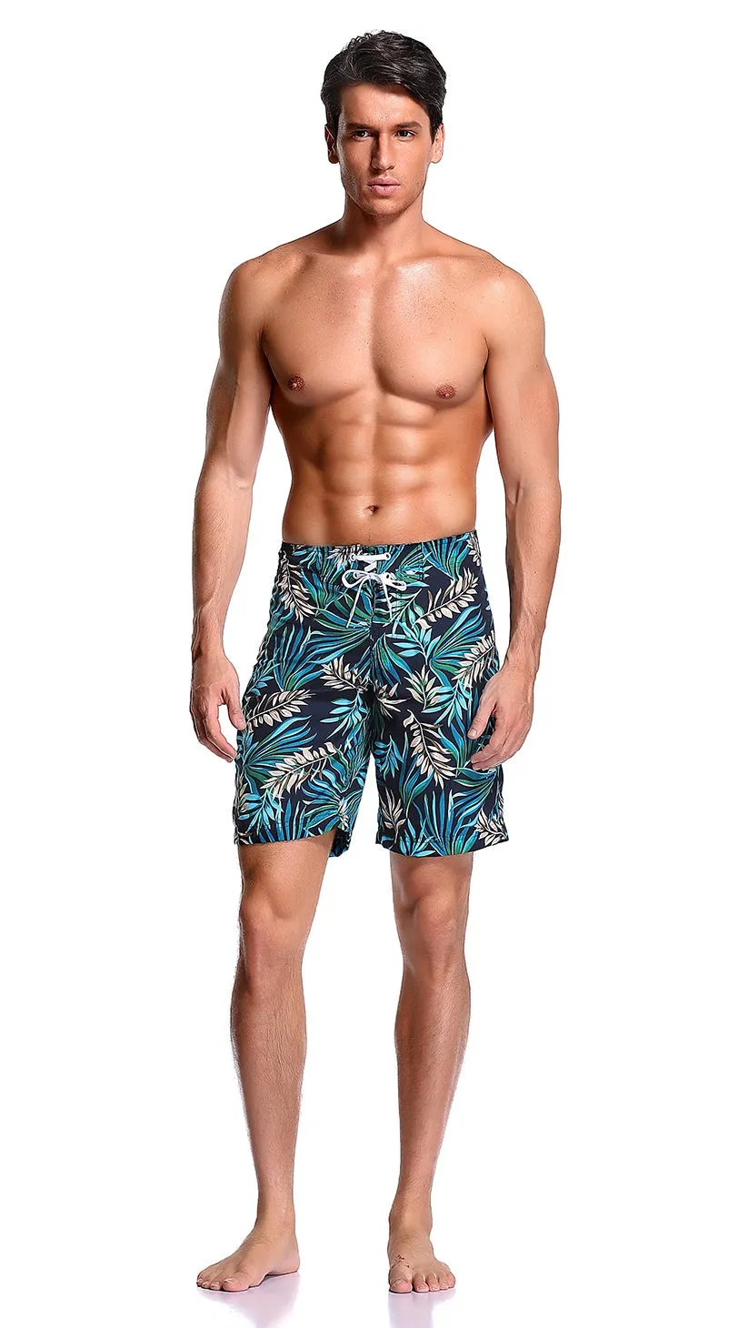 Adoretex Men's Fern Garden Swim Trunk Beach Board Shorts (MP008)
