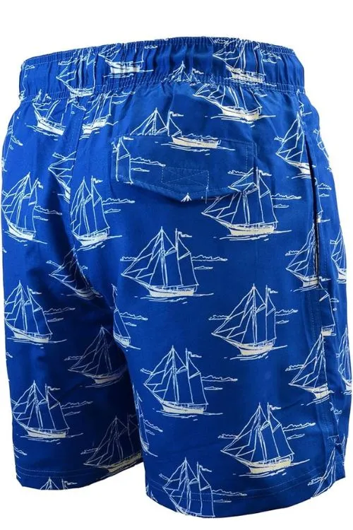 Adoretex Men's Sailing Boat Printed Beach Board Shorts (MP015)