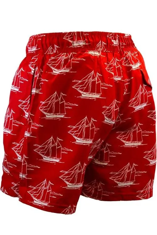 Adoretex Men's Sailing Boat Printed Beach Board Shorts (MP015)