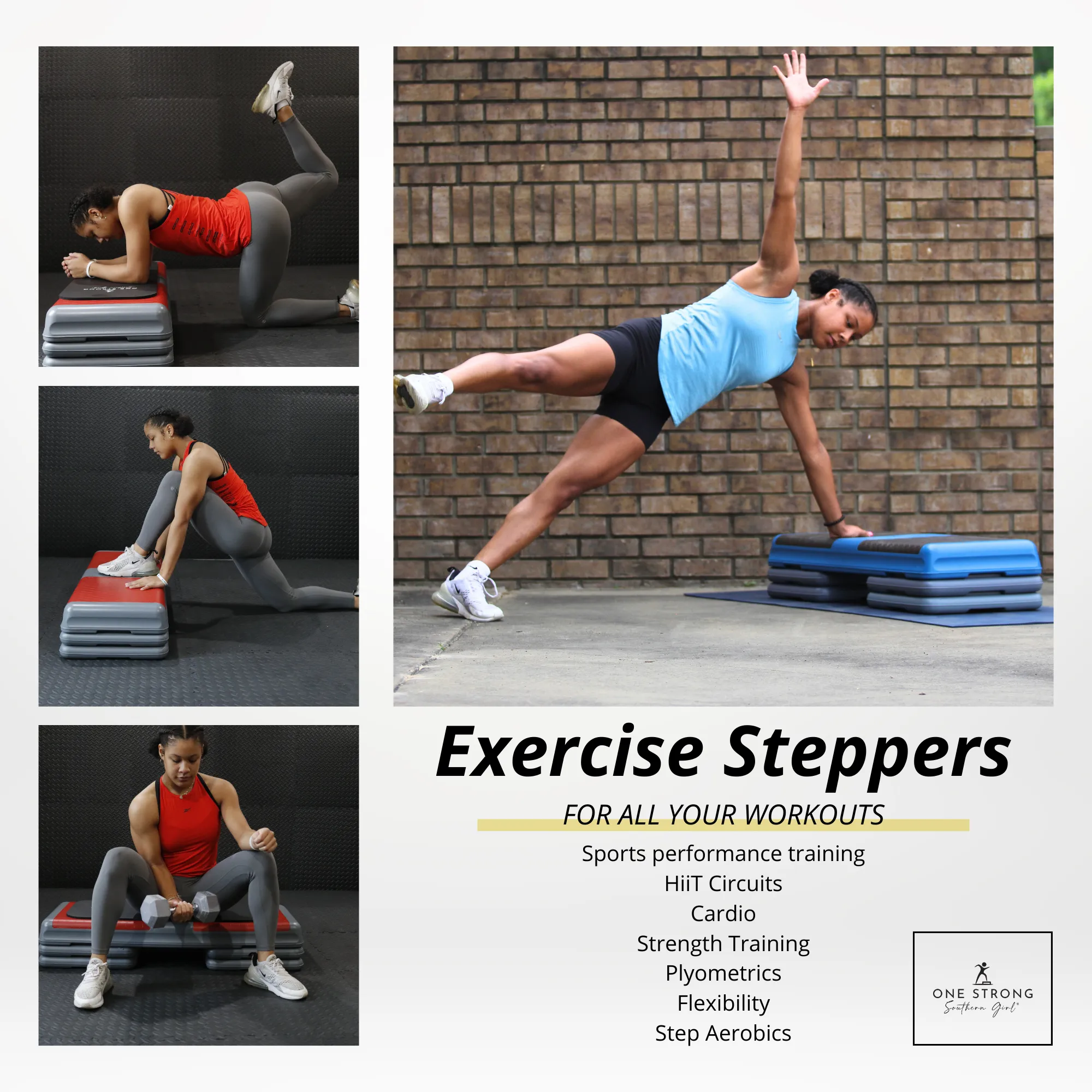 Aerobic Step with 4 Risers and a Mini Mat (premium bundle)