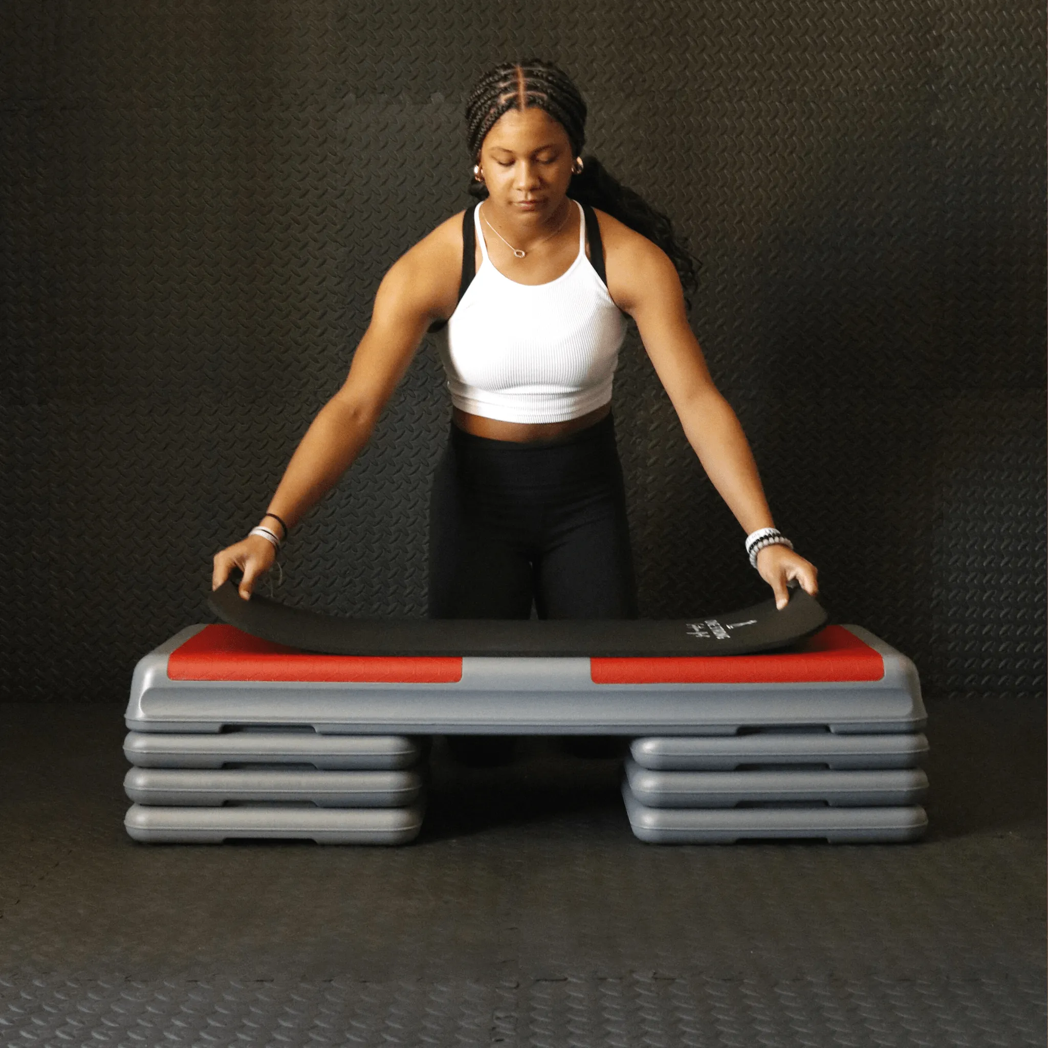 Aerobic Step with 4 Risers and a Mini Mat (premium bundle)