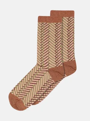 Alice Glitter Socks - Maple Sugar