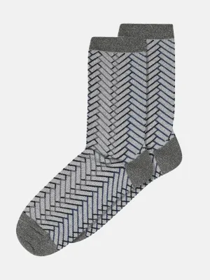 Alice Glitter Socks - Stone Blue