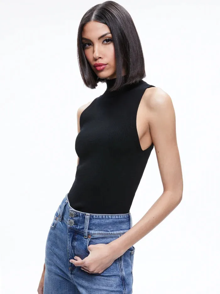 alice   olivia - Darcey Turtleneck Tank in Black