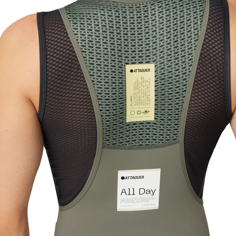 All Day Bib Short Grey Smoke