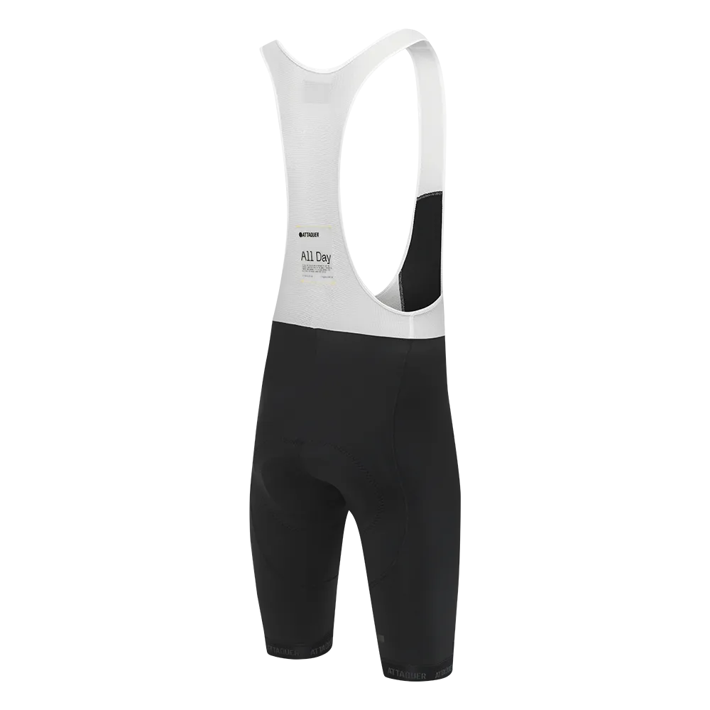 All Day Bib Shorts Black Reflective Tonal Logo