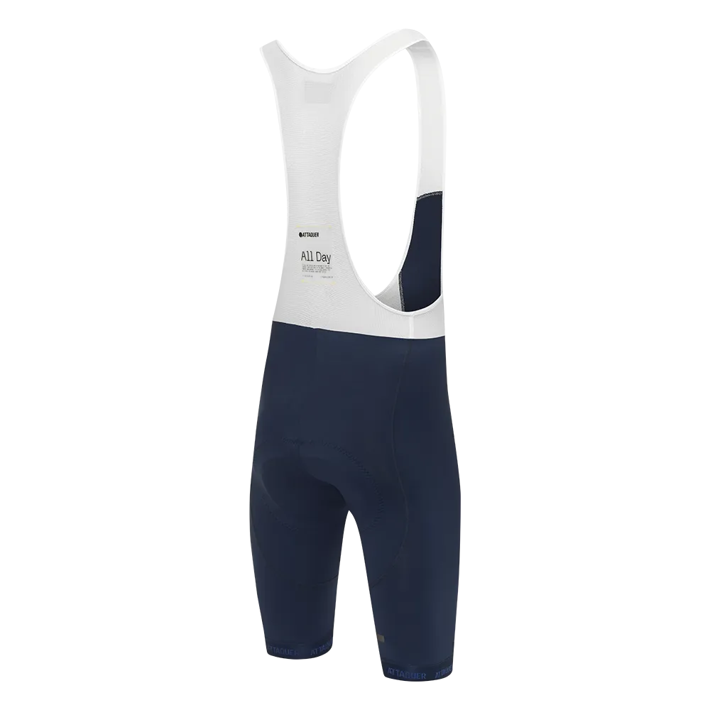 All Day Bib Shorts Navy Reflective Tonal Logo